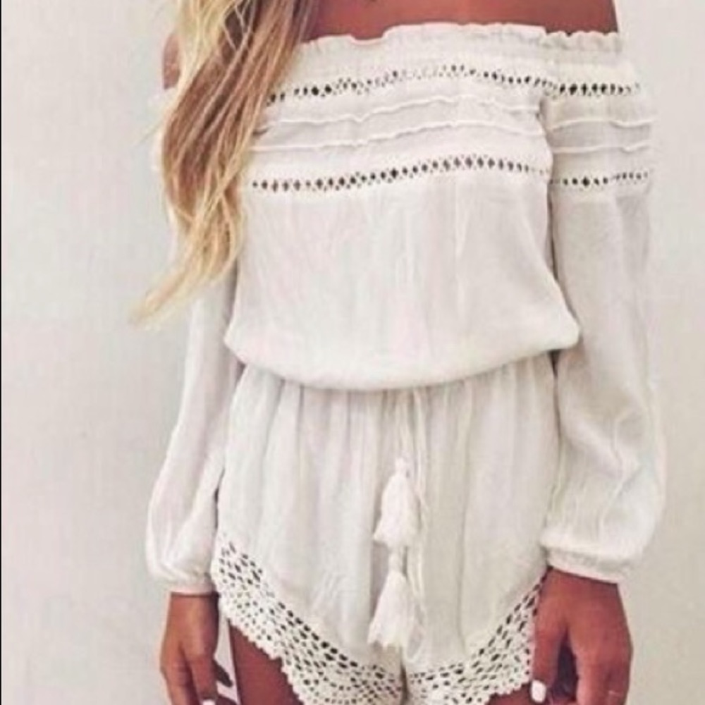LF Rumor Boutique off the shoulder romper